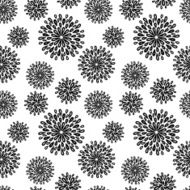 Seamless pattern with abstract fireworks in black and white