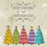 background with christmas trees and place for text
