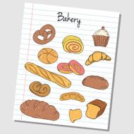 Bakery doodles - lined paper