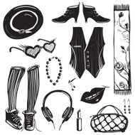 Hipster Woman Clothing and Accessories Collection