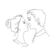 Sketch of loving couple N2