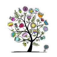 Sketch of floral tree for your design N2