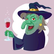 Halloween Witch And Wine