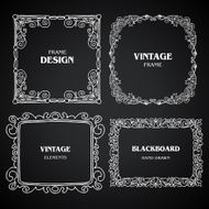 Vintage photo frames set chalkboard design elements