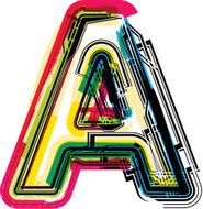 Colorful Grunge LETTER a N4