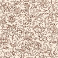 Henna Mehndi Tattoo Pattern Paisley Floral Doodle Vector Design