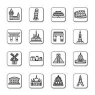 Famous Scenic Spots Doodle Icons