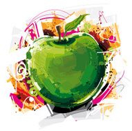 green wild apple sketch