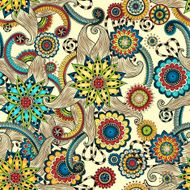 Seamless flower retro background in vector N8