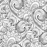 Seamless Monochrome Floral Pattern (Vector) N36