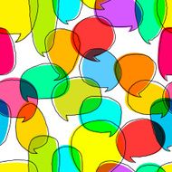 Seamless Colorful Vector Doodle Speech Bubbles Background