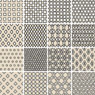 Basic Doodle Seamless Pattern Set No 3 in black and white
