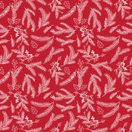 Seamless Tileable Christmas Holiday Floral Background Pattern - Vector Illustration N8