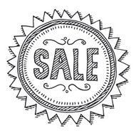 Vintage Sale Label Circle Drawing