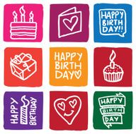Birthday Icons block icon set
