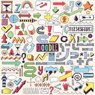 Doodle colorful design elements Vector illustration