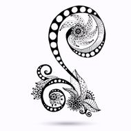 Henna Paisley Mehndi Doodles Design Element N15
