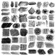 vector set ink lines collection of hand drawn textures scribbles N3