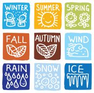 Seasonal block icon set