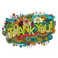 &quot;Thank You&quot; hand lettering and doodles elements background N5