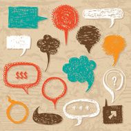 Hand-drawn speech bubbles set N4