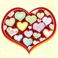 Fancy Hearts inside a heart shape frame