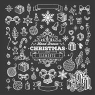Hand Drawn Blackboard Christmas Elements