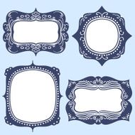 Vintage Ornate frames in navy blue N3
