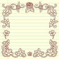 Rose Scroll frame on sketch paper