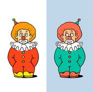 Happy clown and sad