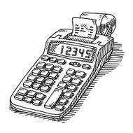 Adding Machine Tape Calculator Drawing
