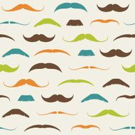 Vintage Seamless Pattern with Mustaches