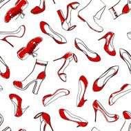 Seamless pattern of women footwear N2