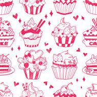 seamless doodle cake pattern