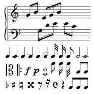 Set of music notes vector N4