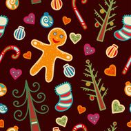 Christmas and New Year seamless pattern N3