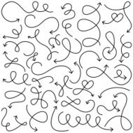 Vector Collection of Doodled Squiggly Arrows N2