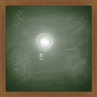 Light bulb on blackboard N2