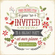 Hand Drawn Holiday Party Invitation