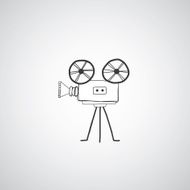 icon camera movie hand drawn