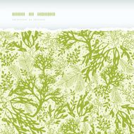 Green underwater seaweed horizontal torn seamless pattern background