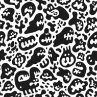 microbes monsters - seamless pattern N2