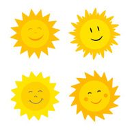 Suns with smile illustrations