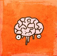 Brain on Grunge Background
