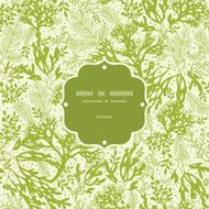 Green underwater seaweed frame seamless pattern background
