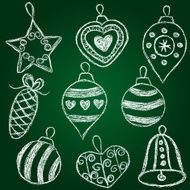 Christmas decorations - chalk on schoolboard
