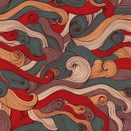 Seamless wave hand-drawn pattern N111