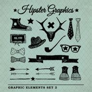 Hipster graphic set on the vintage background N5