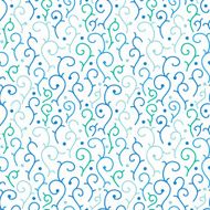 Blue abstract swirls seamless pattern background