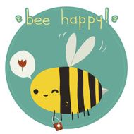 Bee happy postcard N2